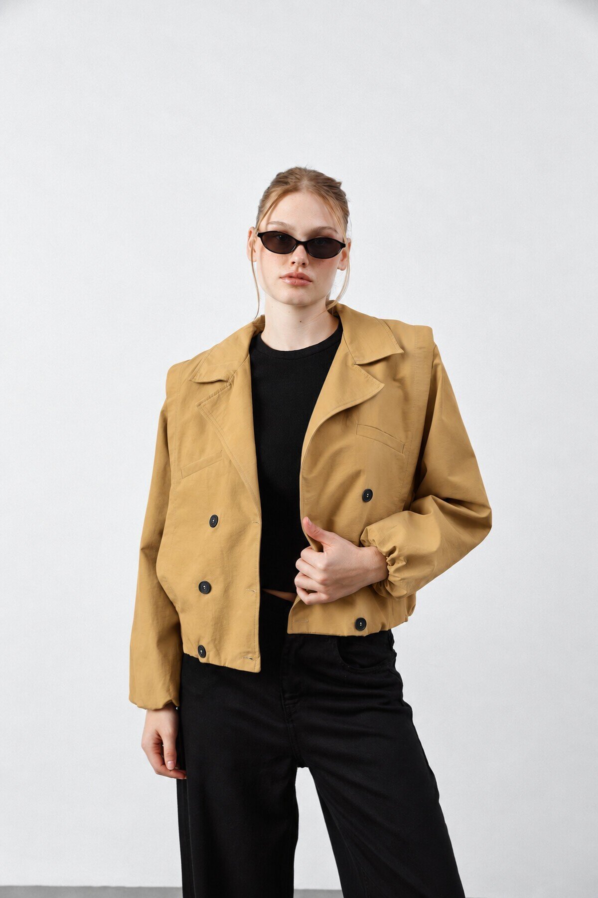 Kadın Camel Premium Bomber Trençkot E26-CON2094