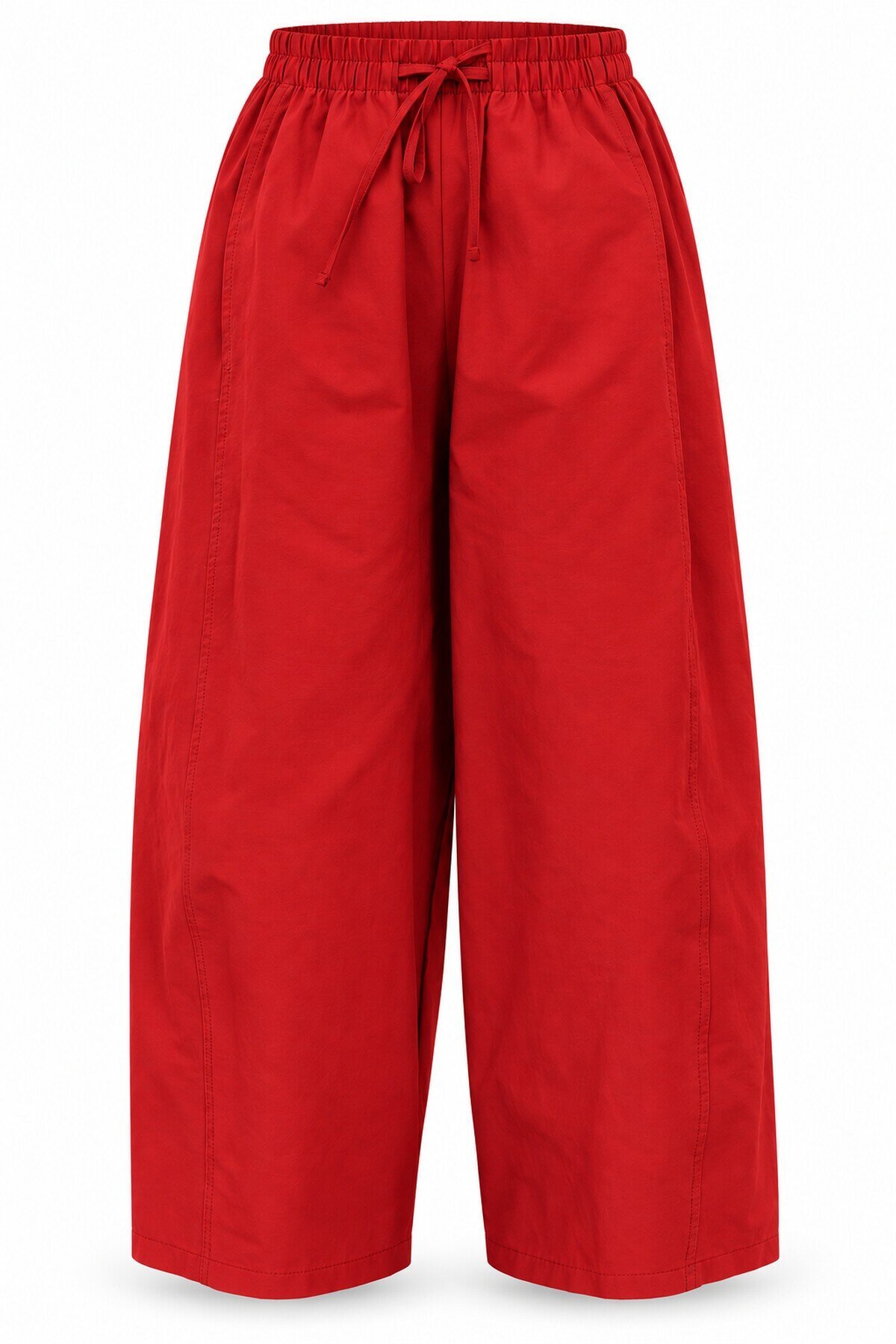 Kadın Kırmızı Beli Lastikli Bol Kesim Pantolon E26-NM0200