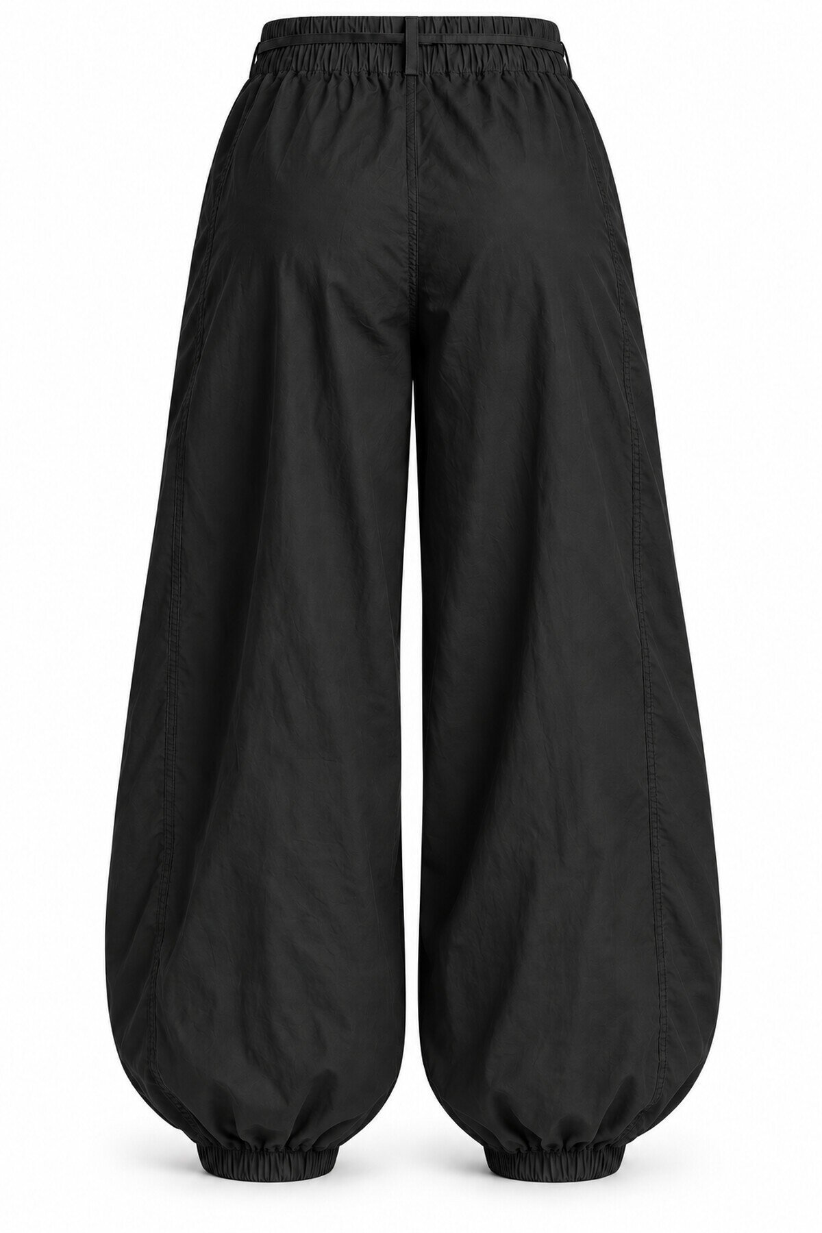 Kadın Siyah Beli Ve Paçası Lastikli Bol Kesim Pantolon E26-NM1613