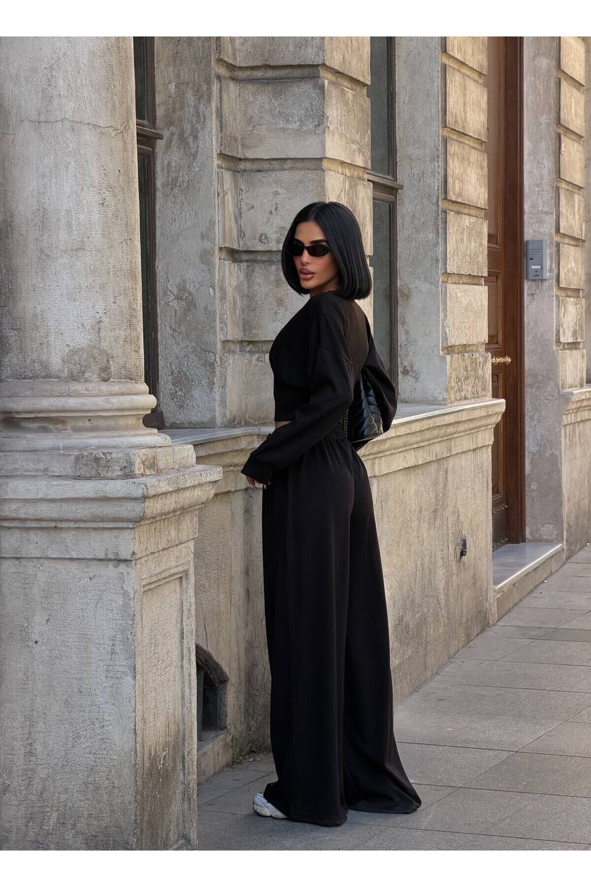 Kadın Siyah Oversize 3’lü Modal Takım E26-ST2999