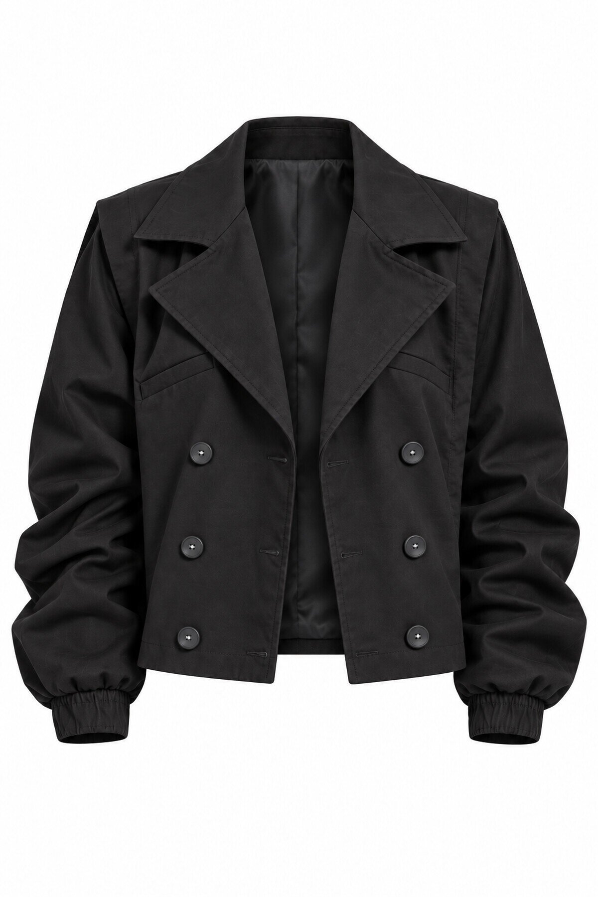 Kadın Siyah Premium Bomber Trençkot E26-CON2094