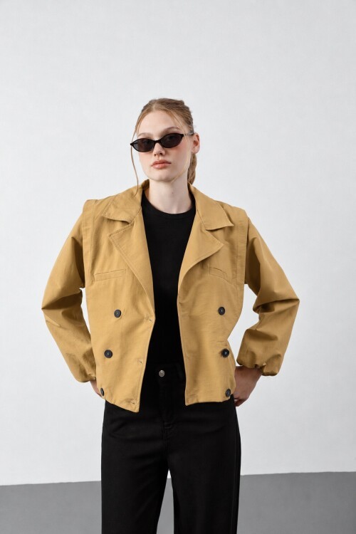 Kadın Camel Premium Bomber Trençkot E26-CON2094